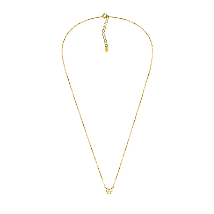 45 cm halsband med lab grown diamant hängen i förgyllt silver 0,035 ct
