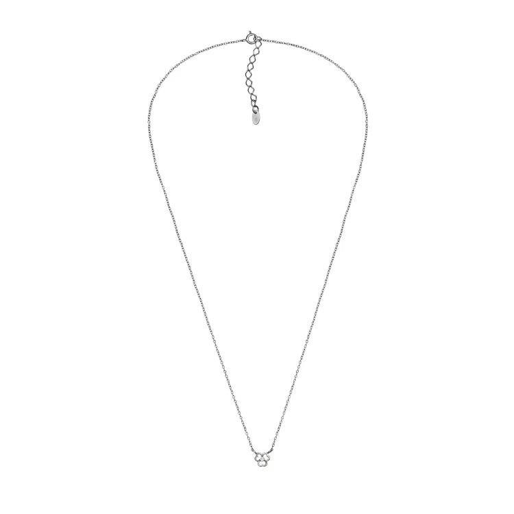 45 cm halsband med hängen i silver 0,035 ct