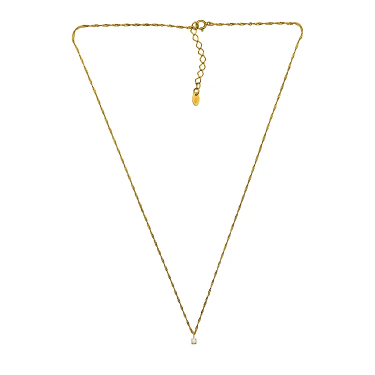 45 cm halsband med lab grown diamant hängen i förgyllt silver 0,11 ct