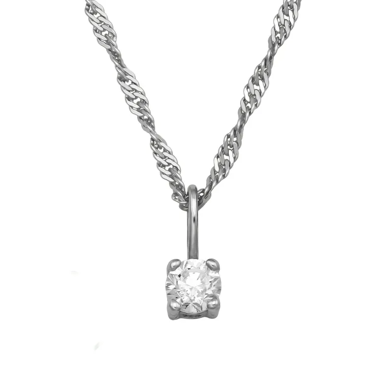 45 cm halsband med lab grown diamant hängen i silver 0,11 ct