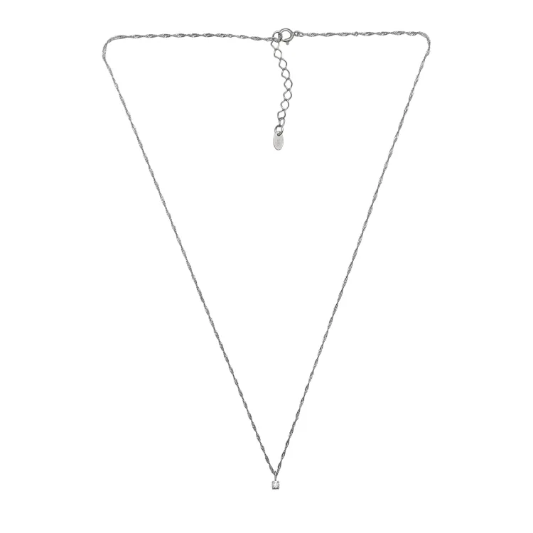 45 cm halsband med lab grown diamant hängen i silver 0,11 ct