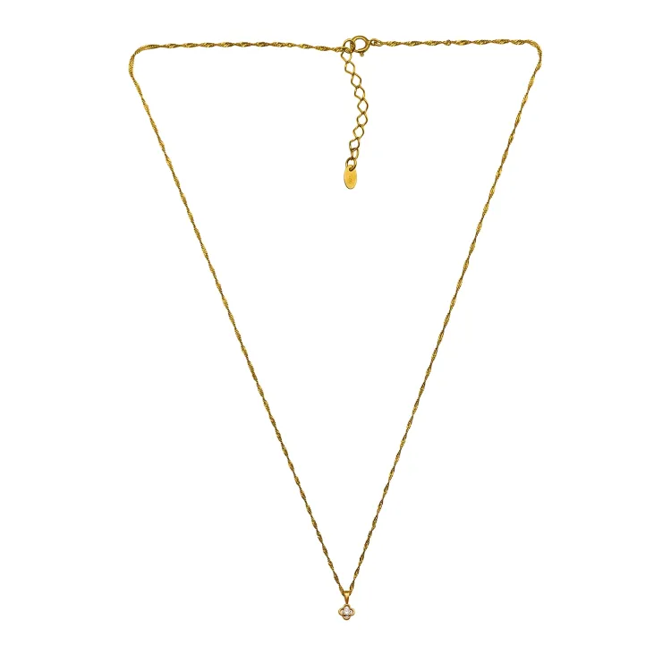 45 cm halsband med lab grown diamant hängen i förgyllt silver 0,062 ct