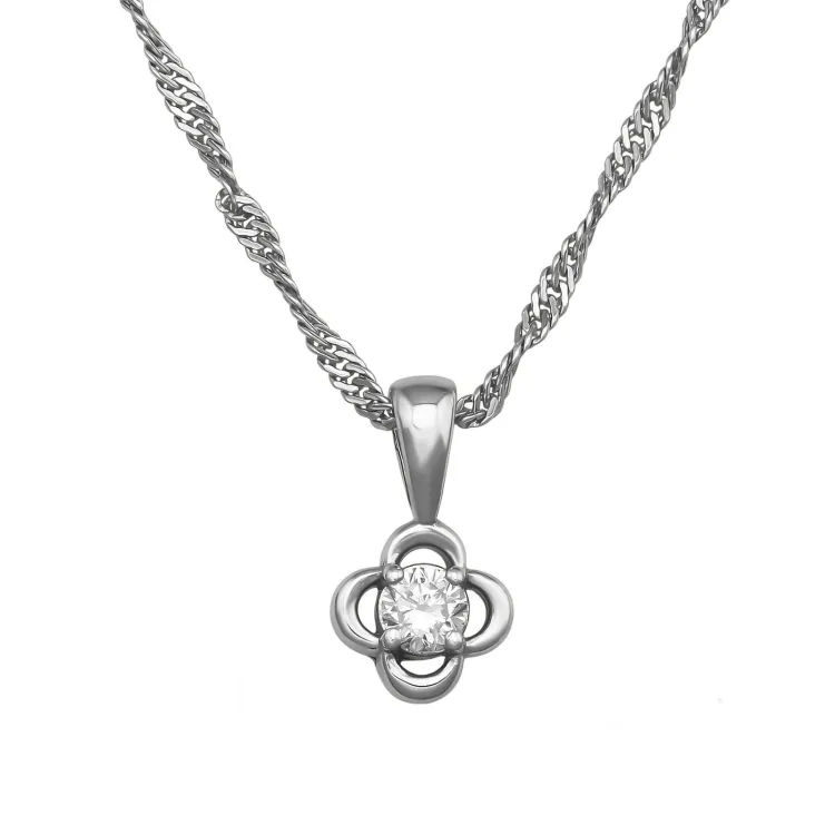 45 cm halsband med lab grown diamant hängen i silver 0,062  ct
