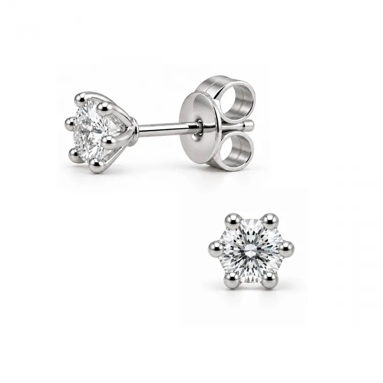 solitäreörhängestift i rhodinerat silver med lab grown diamant 