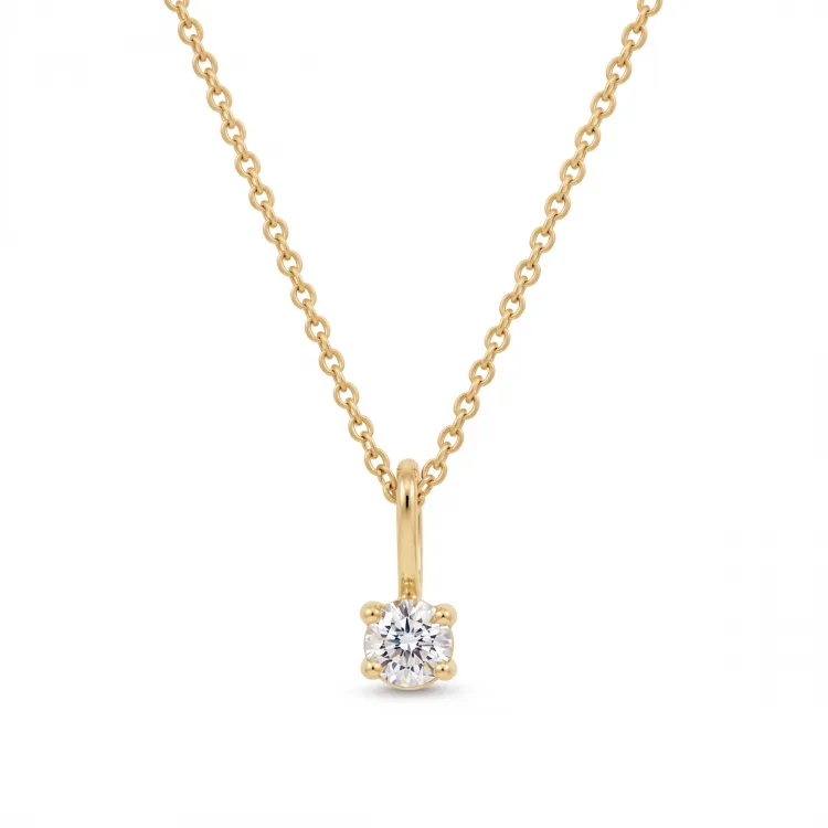 halsband med lab grown diamant hängen i förgyllt silver 0,11 ct