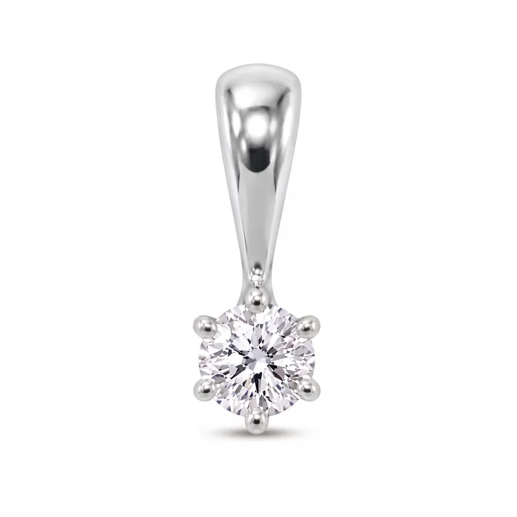 0,11 ct lab grown diamant hängen i rhodinerat silver