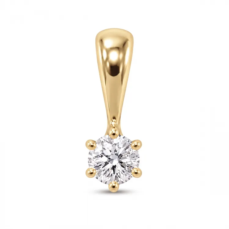 0,11 ct lab grown diamant hängen i förgyllt silver