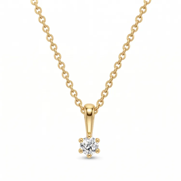 halsband med lab grown diamant hängen i förgyllt silver 0,11 ct