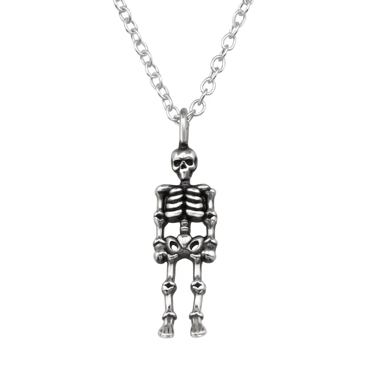 skelett halsband i silver - Little Ones