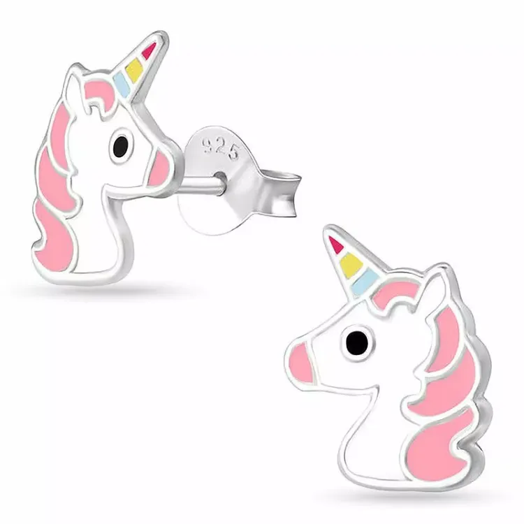 enhörning örhängestift i silver - Little Ones