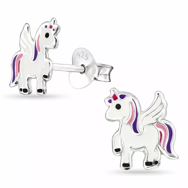 enhörning örhängestift i silver - Little Ones