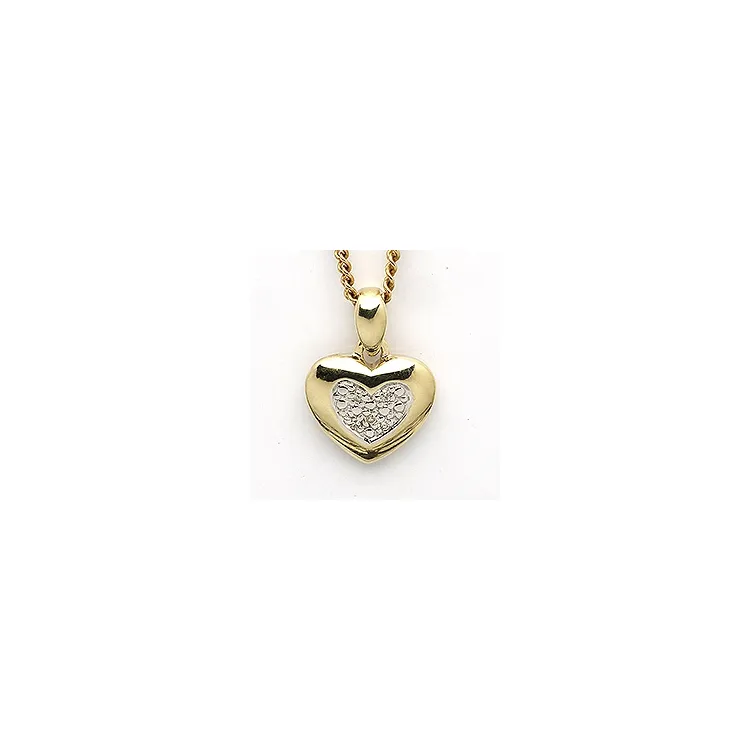 guld hjärthängen i 8 carat guld 0,025 ct