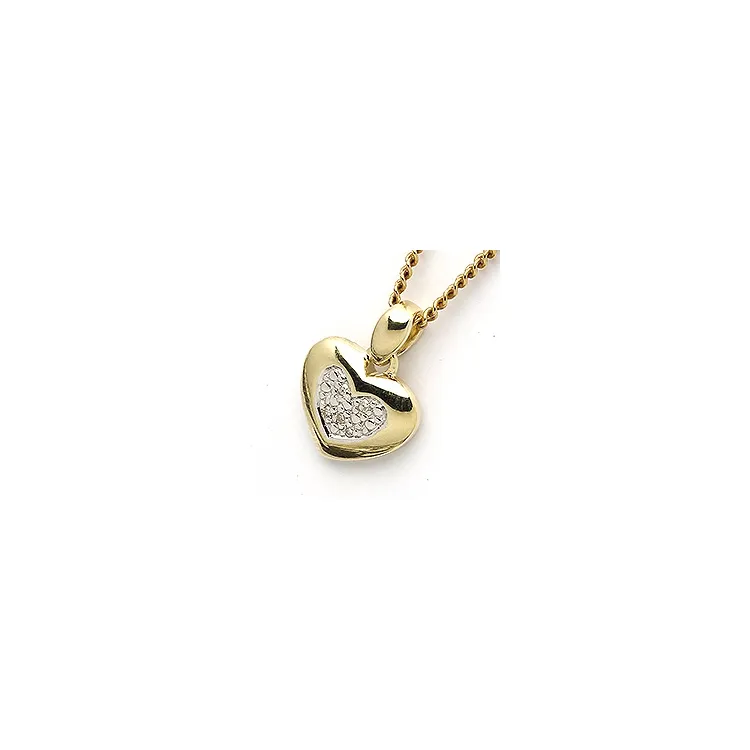 guld hjärthängen i 8 carat guld 0,025 ct