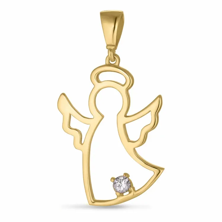 ängel zirkon hängen i 9 karat guld - Gold Collection