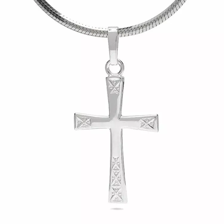 kors hängen i silver