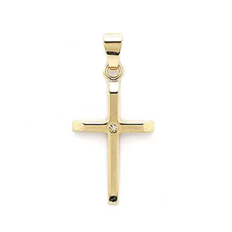 Kors hängen i 9 carat guld 0,01 ct