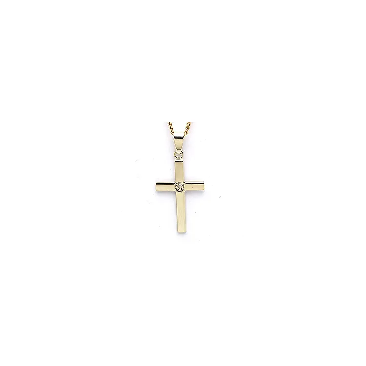 Kors hängen i 9 carat guld 0,007 ct