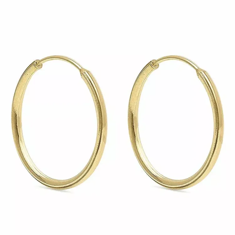 10 mm creol i förgyllt silver