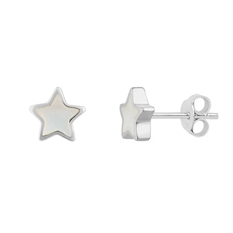 stjärna örhängestift i silver