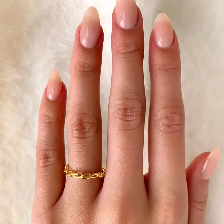flätat ring i förgyllt silver