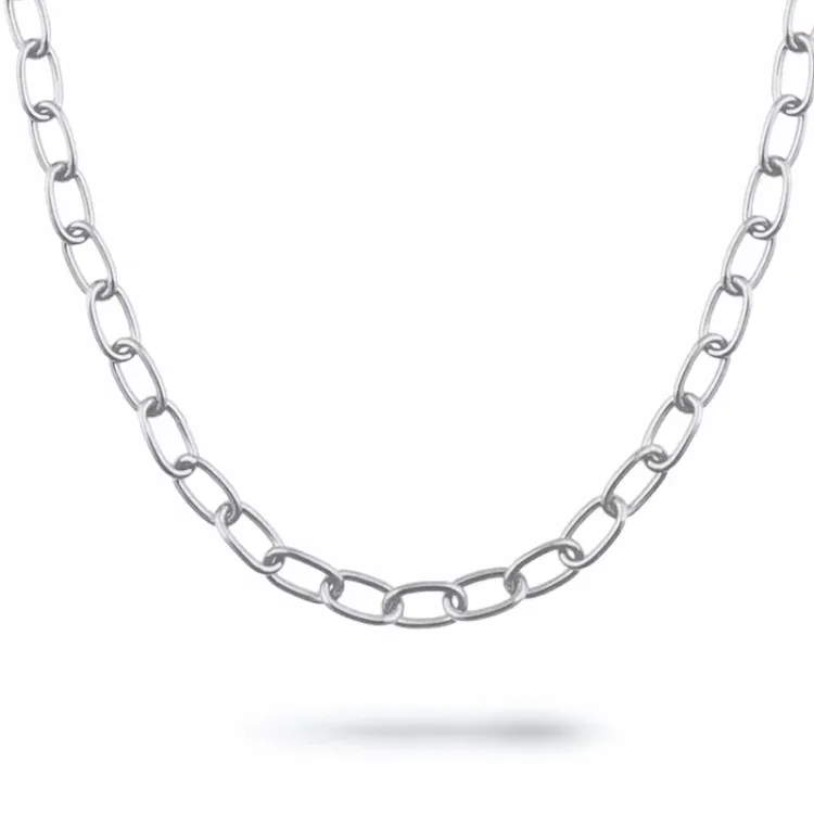 ankerhalskedja i silver 42 cm plus 5 cm x 3,8 mm