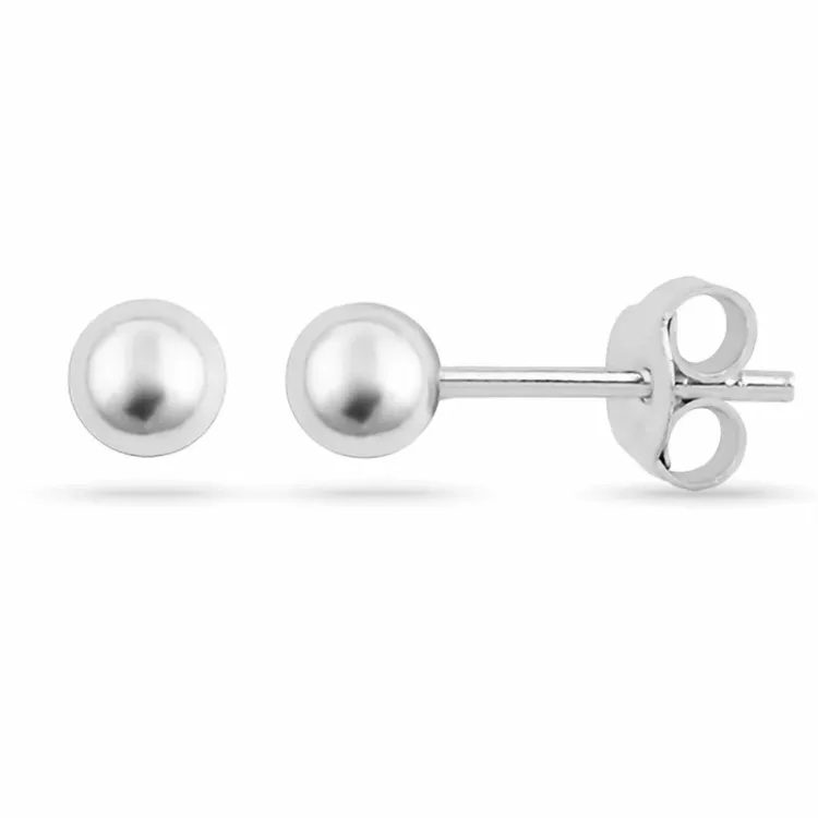 4 mm kula örhängestift i silver