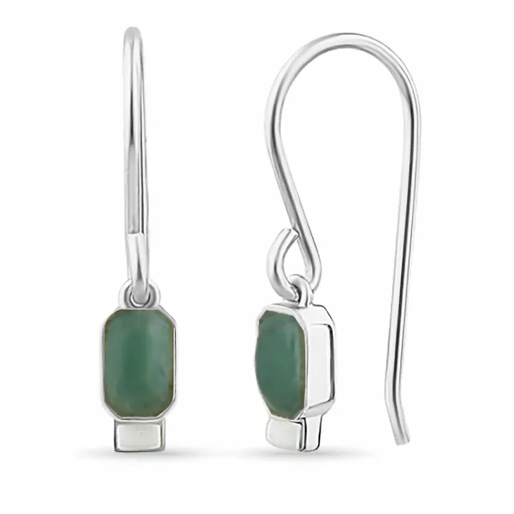 långa jadesten örhängen i silver - Loom Stones