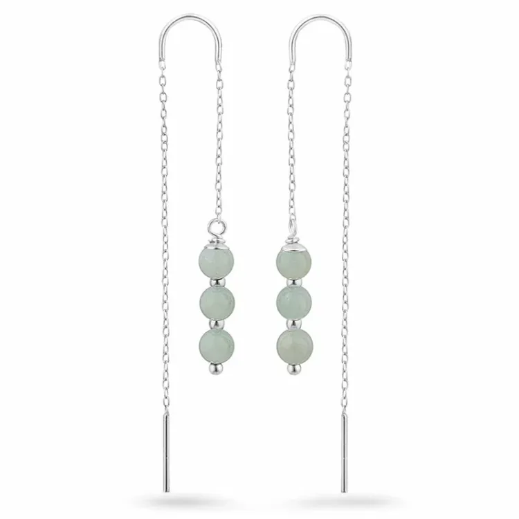 amazonit kedja örhängen i silver - Loom Stones