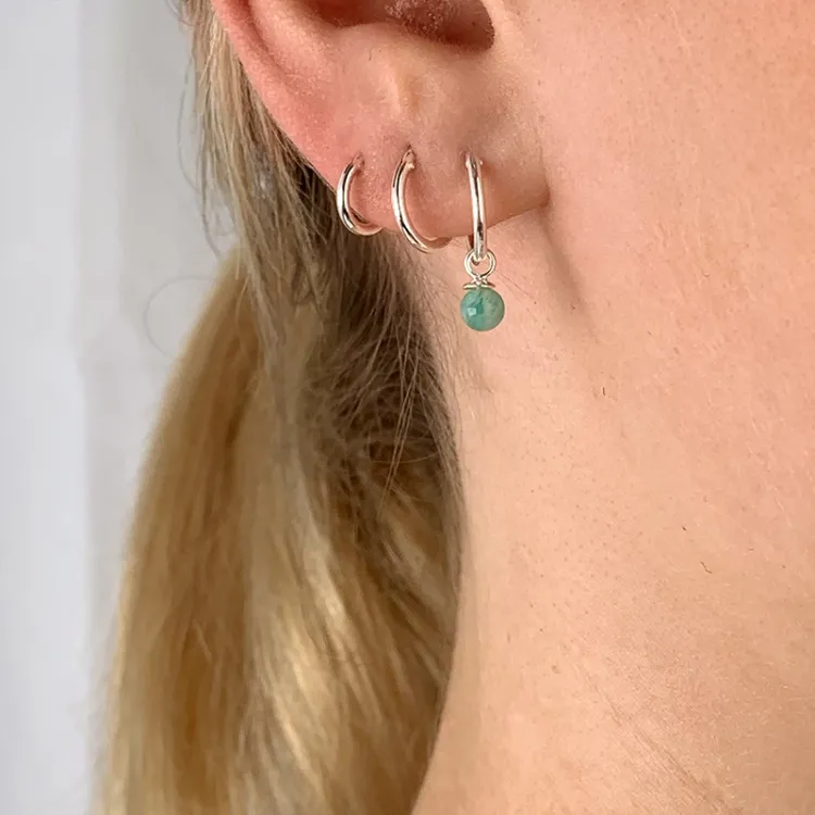 12 mm amazonit creol i silver - Loom Stones