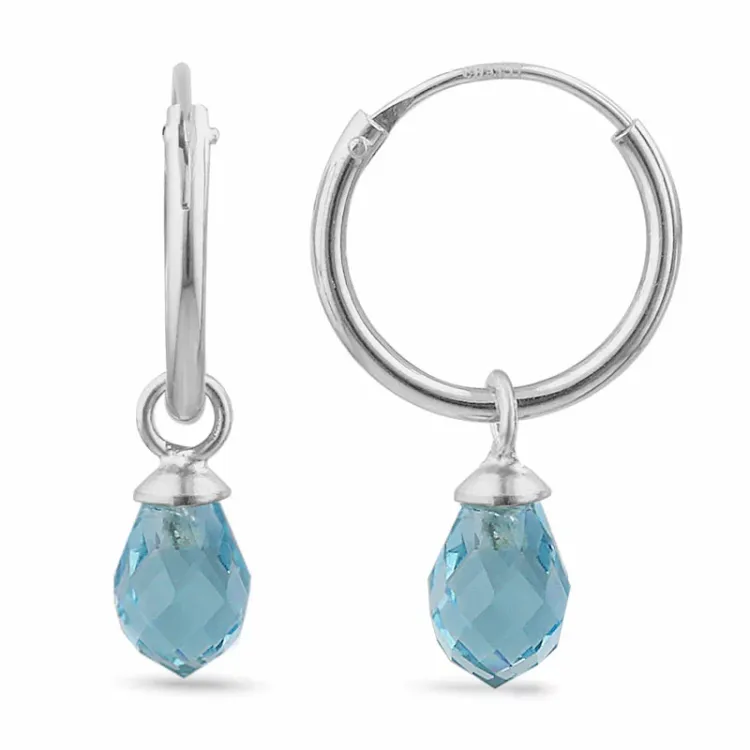 12 mm topas glas creol i silver - Loom Stones