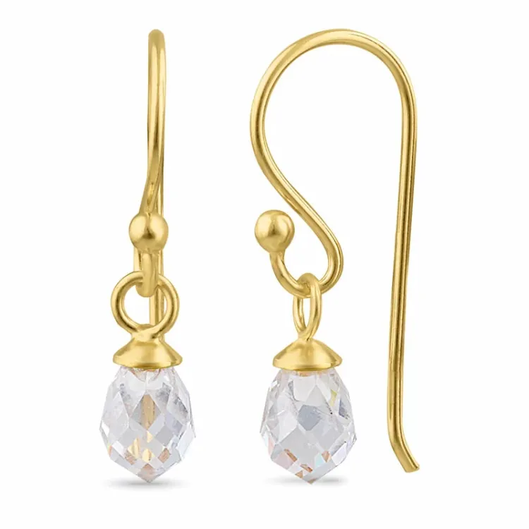 vita zirkon ear lines i förgyllt silver - Loom Stones