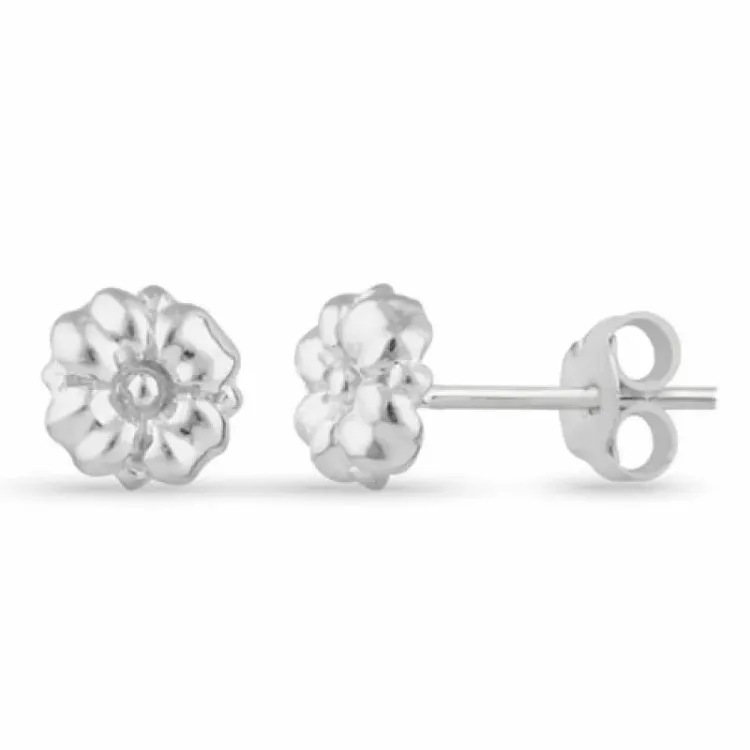 Blommor örhängestift i silver