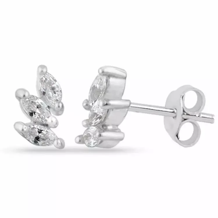 zirkon örhängestift i silver