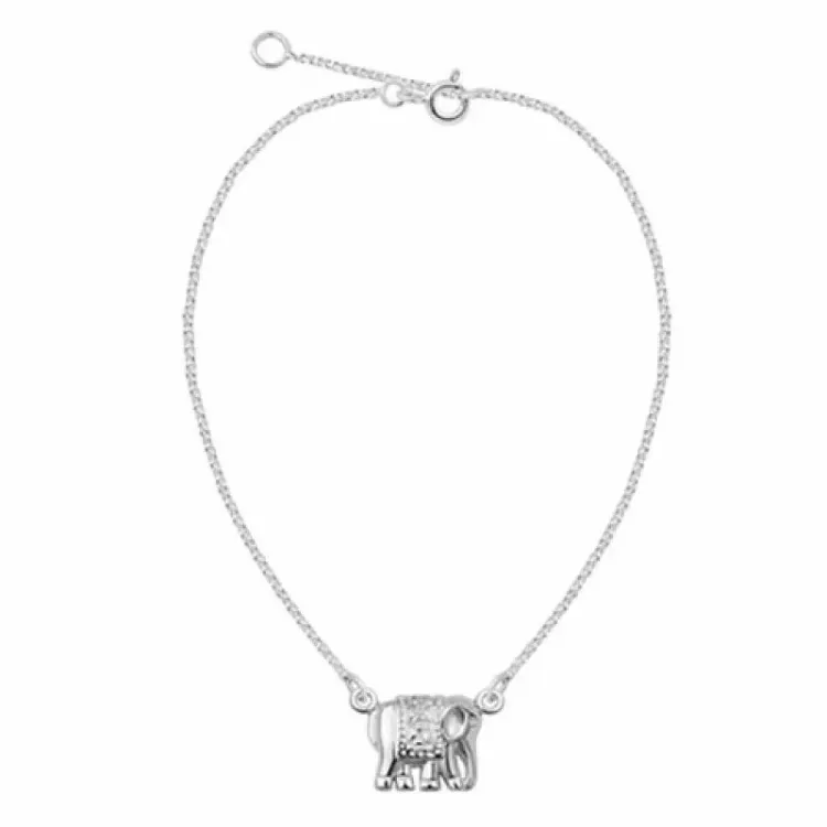 armband i silver med elefant i silver