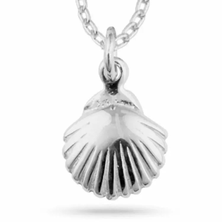 skal halsband i silver med hängen i silver