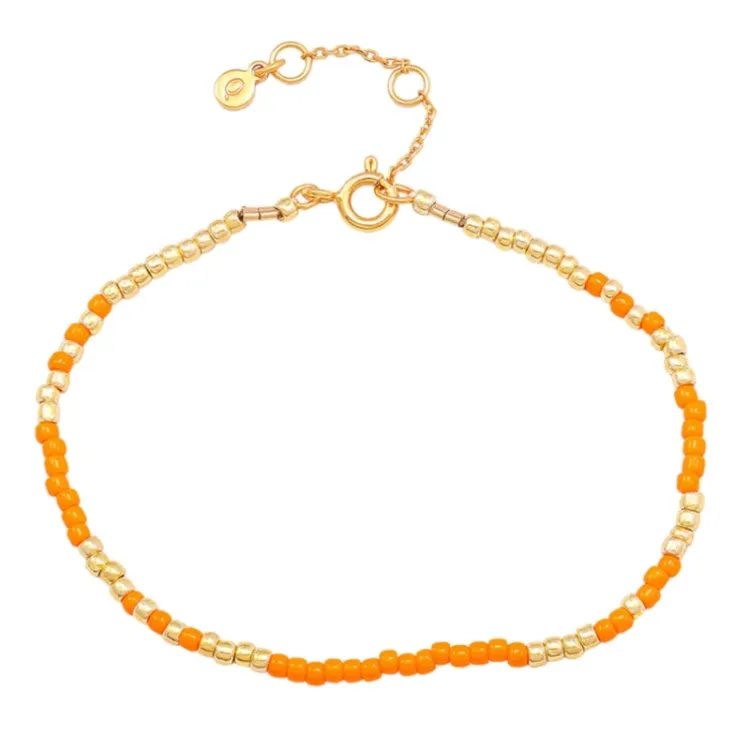 Hultquist Orange Mila orange pärla armband i förgyllt silver