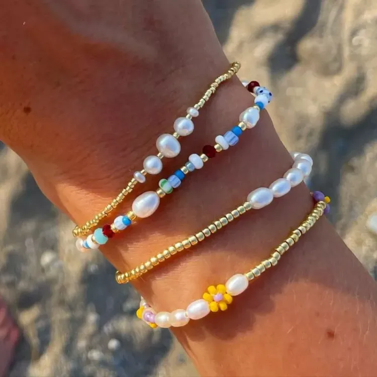 Hultquist Keyla pärla armband i förgyllt silver