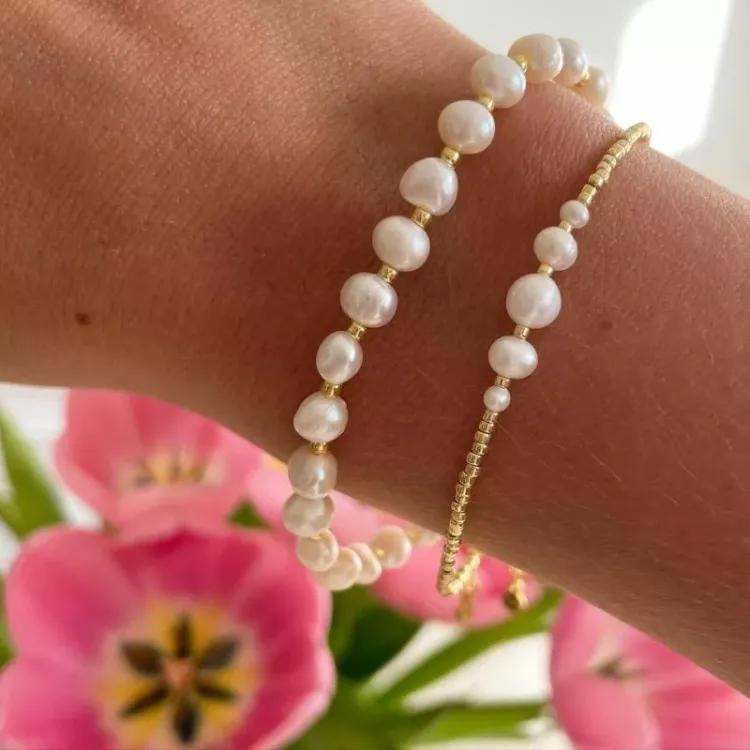 Hultquist Keyla pärla armband i förgyllt silver