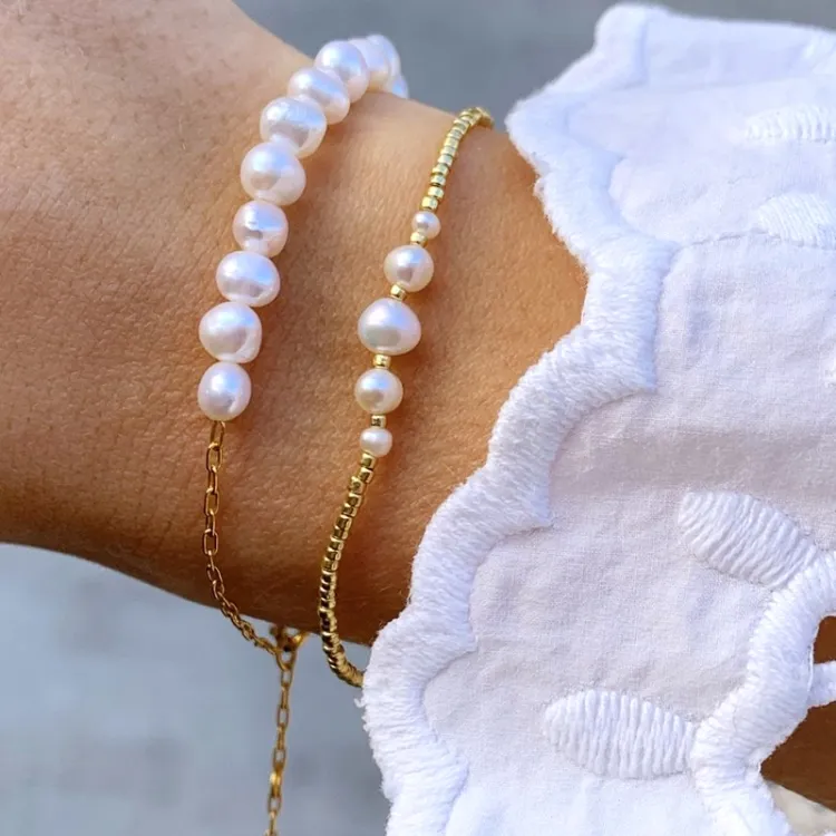 Hultquist Keyla pärla armband i förgyllt silver
