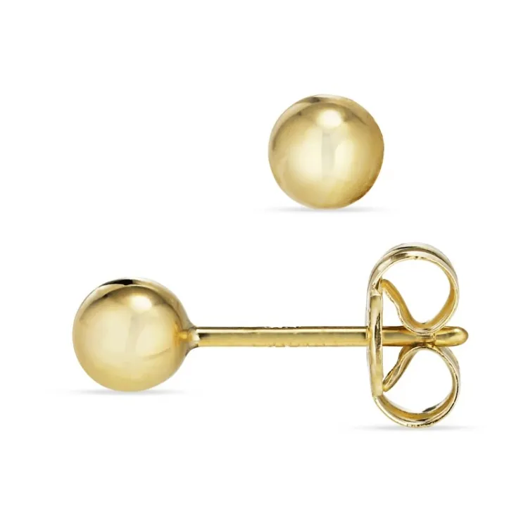4 mm kula örhängestift i 9 karat guld - Gold Collection