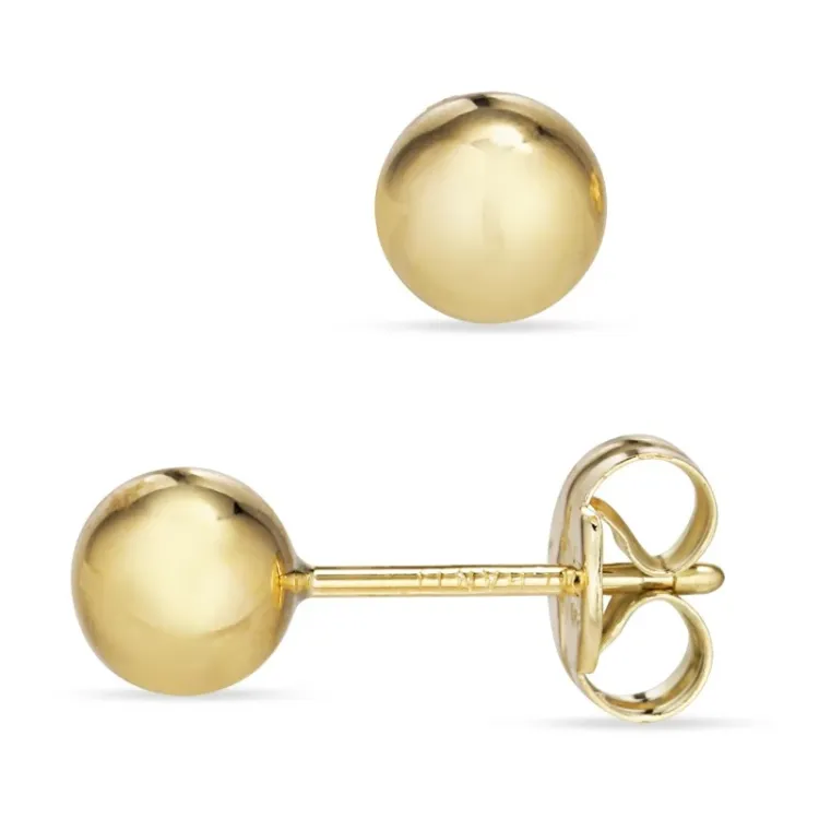 5 mm kula örhängestift i 9 karat guld - Gold Collection