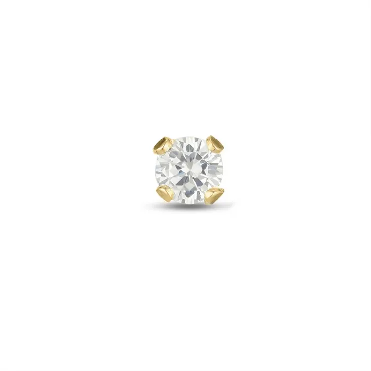 1/2 par 3 mm örhängen i 9 karat guld med zirkon - Gold Collection