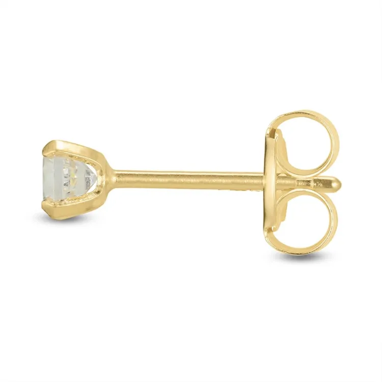 1/2 par 3 mm örhängen i 9 karat guld med zirkon - Gold Collection