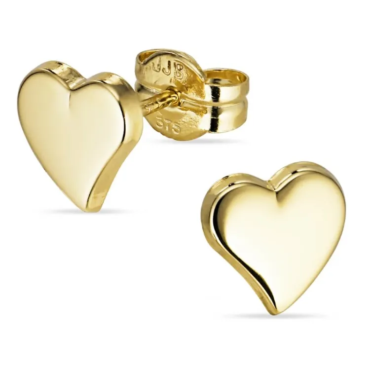 hjärta örhängestift i 9 karat guld - Gold Collection