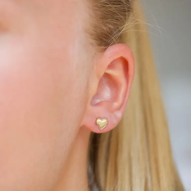 hjärta örhängestift i 9 karat guld - Gold Collection