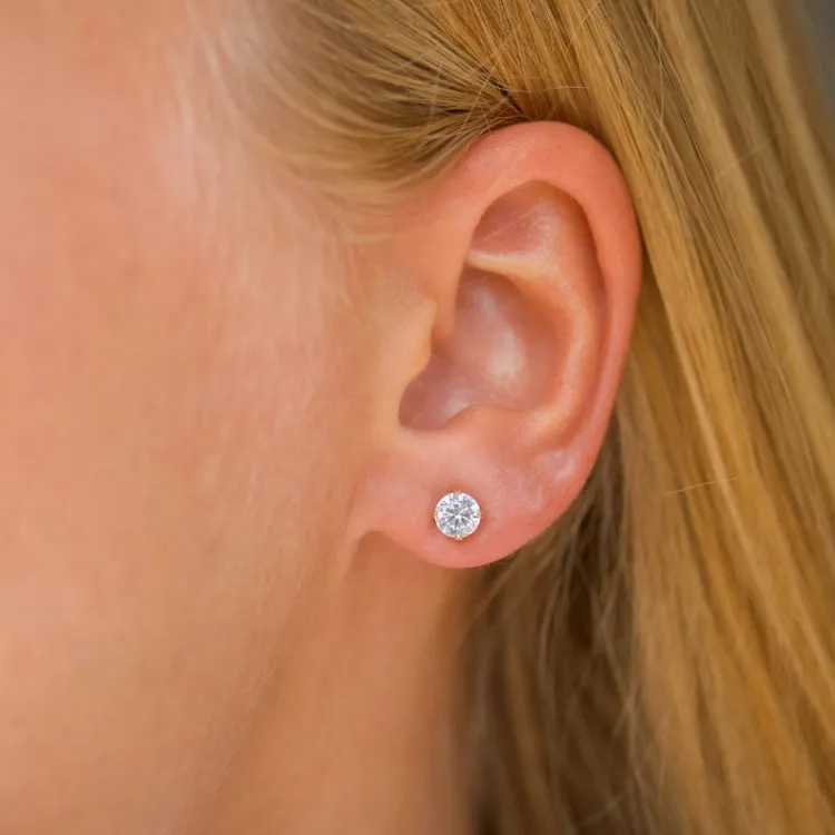 5 mm örhängestift i 9 karat guld med zirkon - Gold Collection