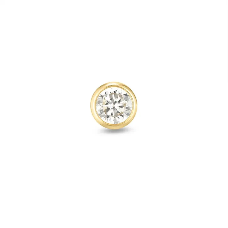 1/2 par 2,5 mm örhängen i 9 karat guld med zirkon - Gold Collection