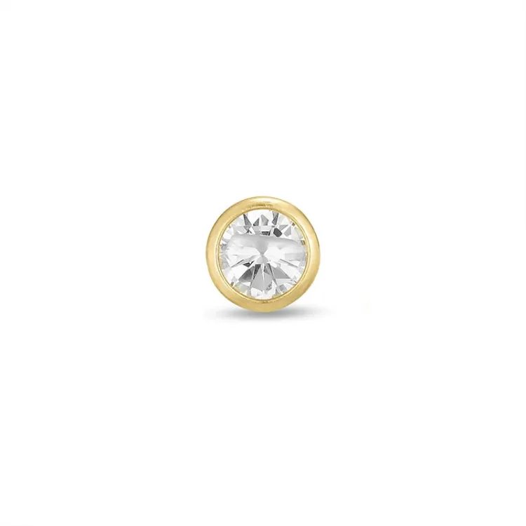 1/2 par 3 mm örhängen i 9 karat guld med zirkon - Gold Collection