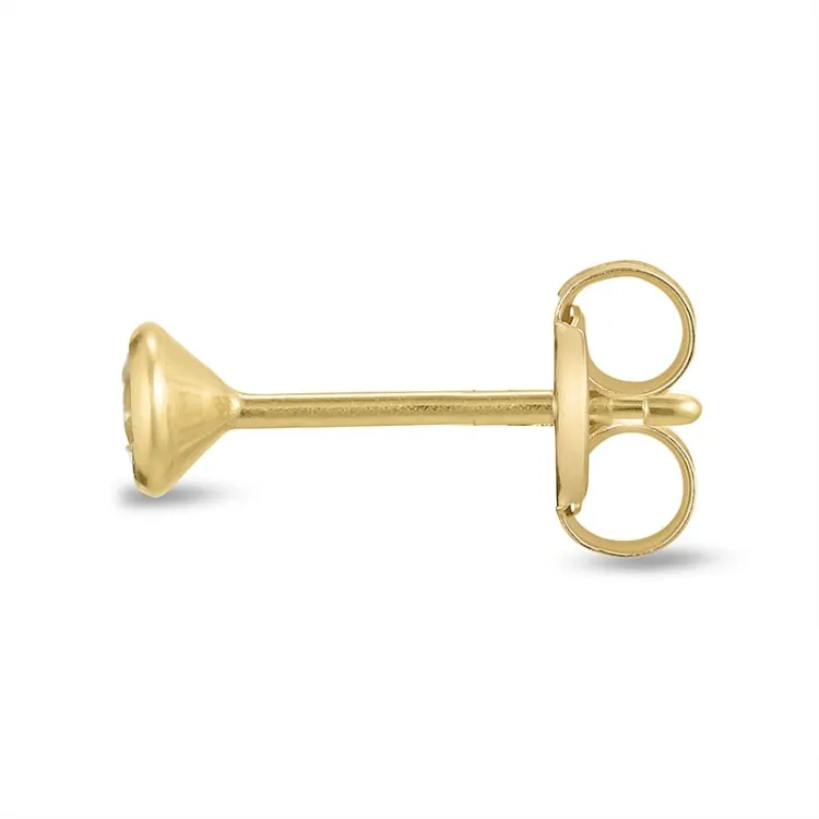 1/2 par 3 mm örhängen i 9 karat guld med zirkon - Gold Collection