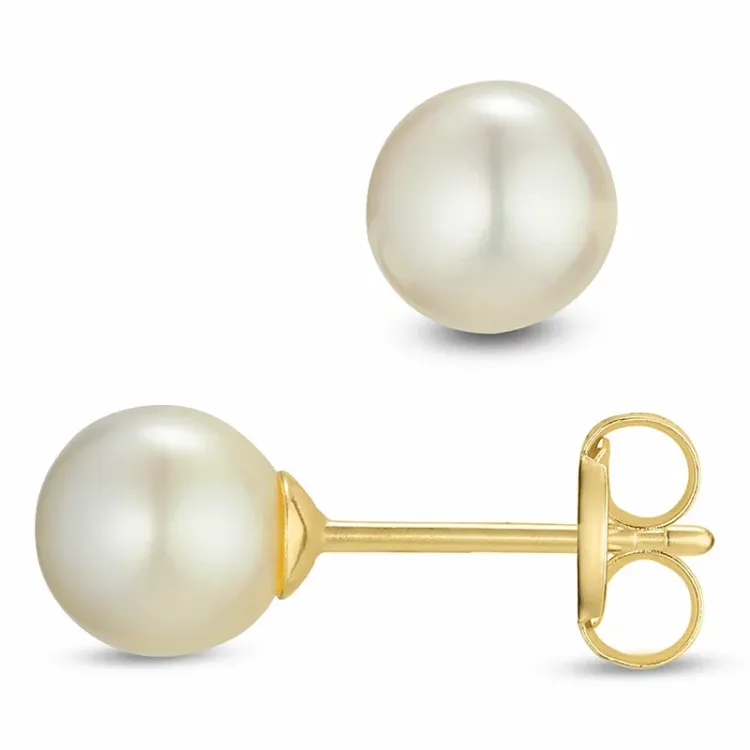 5 mm pärla örhängen i 9 karat guld - Gold Collection